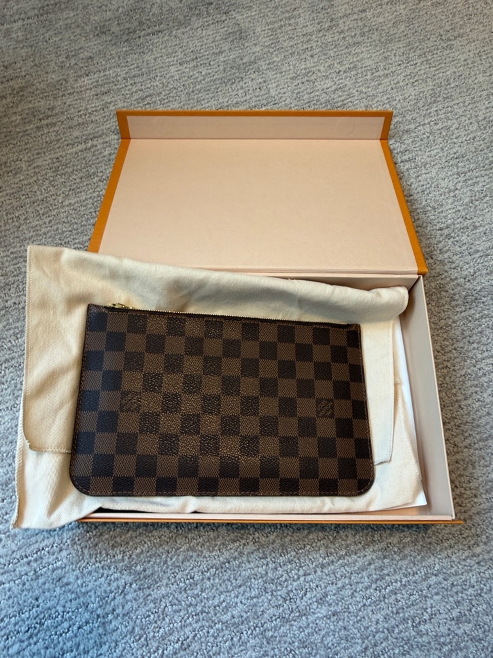 Louis Vuitton Brown Damier Ebene Zipped Clutch